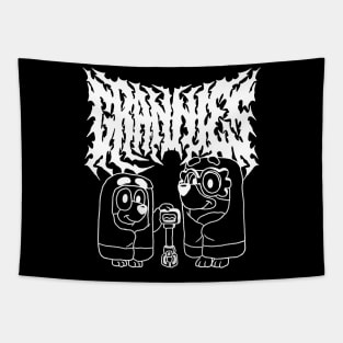 Death Metal Bluey Grannies Tapestry