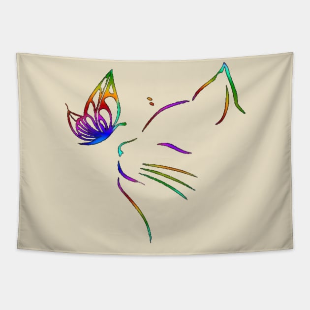 My playful cat makes me happy ! Tapestry by robairlb1