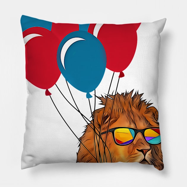 Chilling Lion Pillow by CryptoTextile