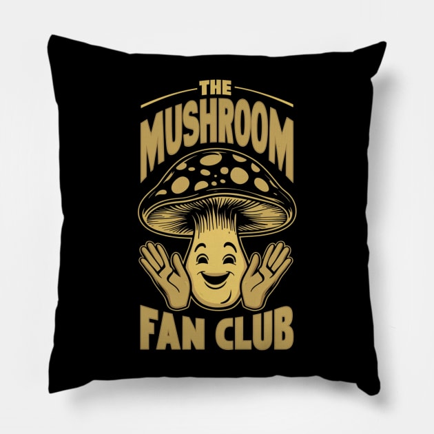 The Mushroom Fan Club: Happy Mushroom Edition Pillow by twitaadesign