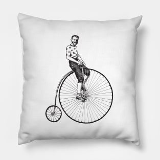 Penny-Farthing King of the Mountain Pillow