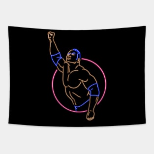 the Rock neon style Tapestry