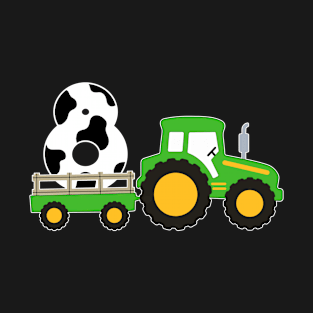 Kids 8th Birthday Boys Tractor Farmer Birthday T-Shirt