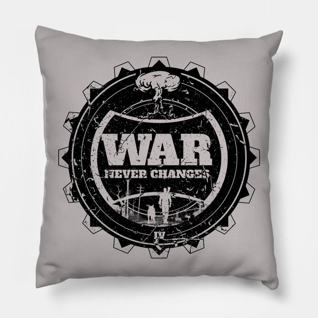 War Never Changes Black Pillow by Melkron