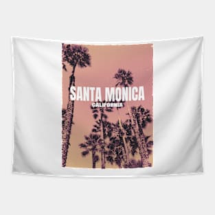 Santa Monica Californira Retro Lo Fi Design Tapestry