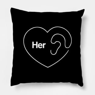 Her Spike Jonze Minimal Movie Art Heart Pillow