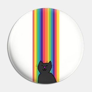 Cat Blink Rainbow Graphic Pin