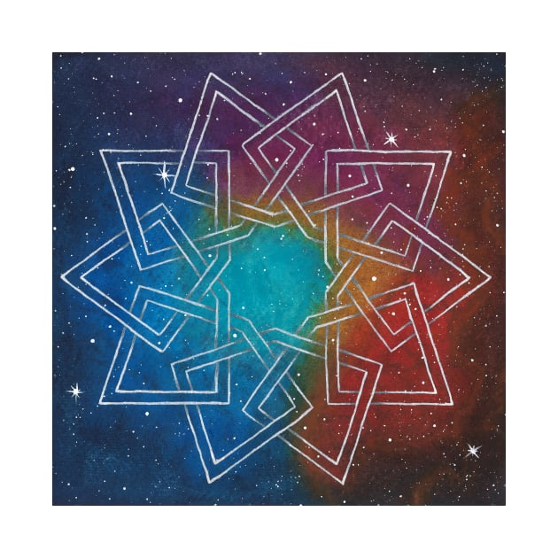 Lagoon Nebula galaxy star pattern watercolor by LieveOudejans