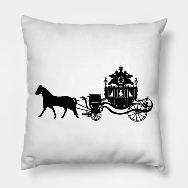 Silhouette of the coach for the coronation of Charles X Pillow by dreamtravel