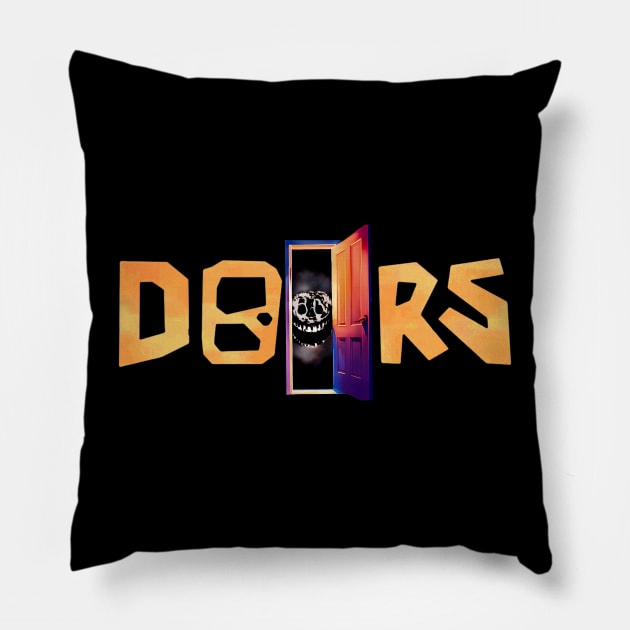 Open DOORS - Rush (Doors Roblox) Pillow by Atomic City Art