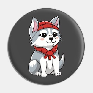 Cute Little Husky, Puppy Pin