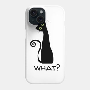 Funny Sarcastic What Face Black Kitten Phone Case