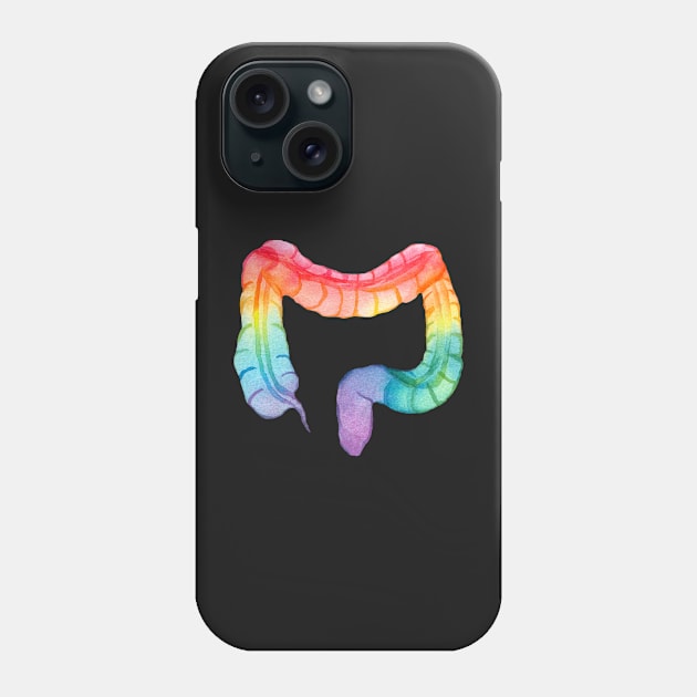 Rainbow Watercolor Colon (dark) Phone Case by ayemfid