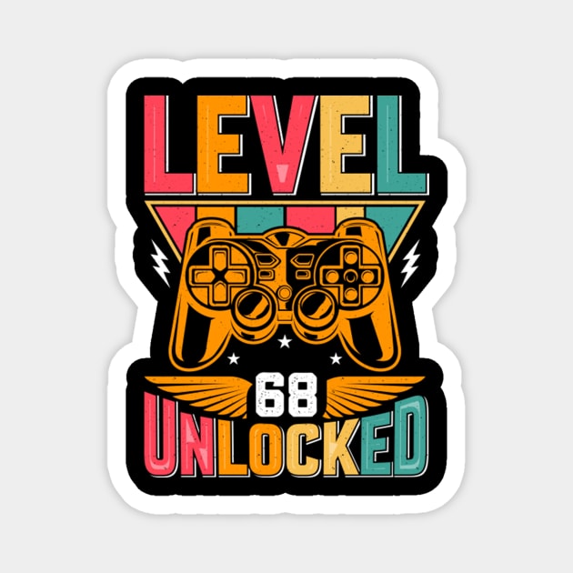 Level 68 Unlocked Awesome Since 1955 Funny Gamer Birthday Magnet by susanlguinn