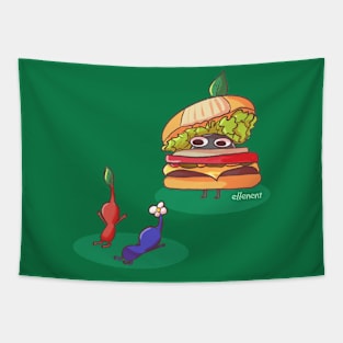 Pikmin worshiping the Burger Pikmin Tapestry