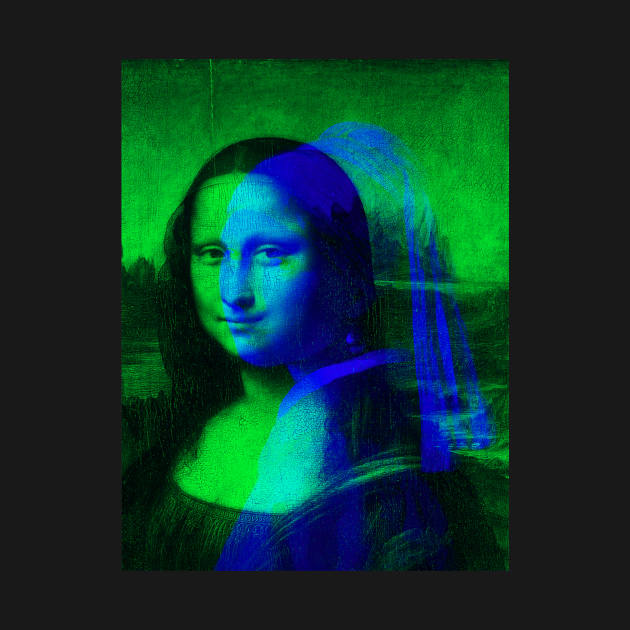 Mona Lisa with a Pearl Earring Interactive Green&Blue Filter By Red&Blue by RedAndBlue