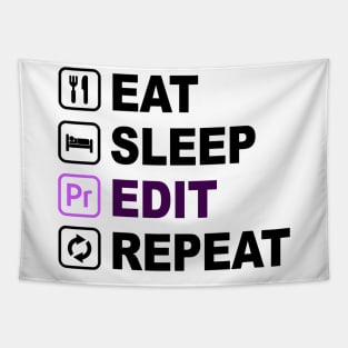 Eat Sleep Edit Repeat Tapestry