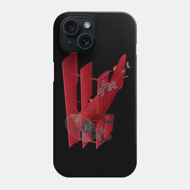 DR-1 Red Baron Triplane WWI Warbird Phone Case by hobrath