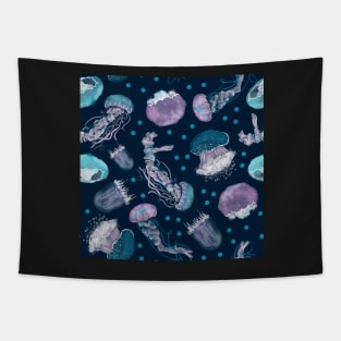 Jellyfish and Polka Dots Tapestry