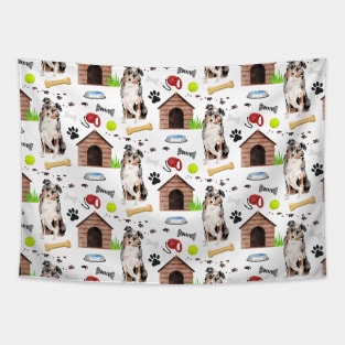 Australian Shepherd Dog Pattern Tapestry