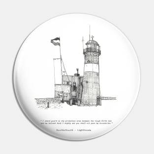 Lighthouse North Head (Vuurtoren Noorderhoofd) Westkapelle Netherlands Pen and Ink Illustration Pin