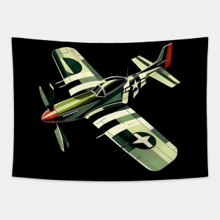 Geometric Warbird | P-51 Mustang Fighter Tee Tapestry