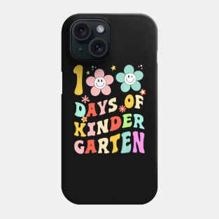 100 Days Of Kindergarten groovy 100th Day School Teacher Phone Case