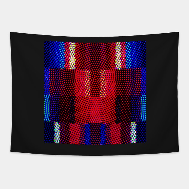 Red and Blue Abstract Pattern Tapestry by OneLook