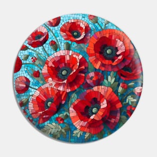 Red Poppy Flower Pin