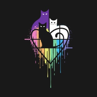 Rainbow Cat Heart T-Shirt