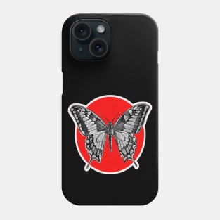 Butterfly with red vintage background Phone Case