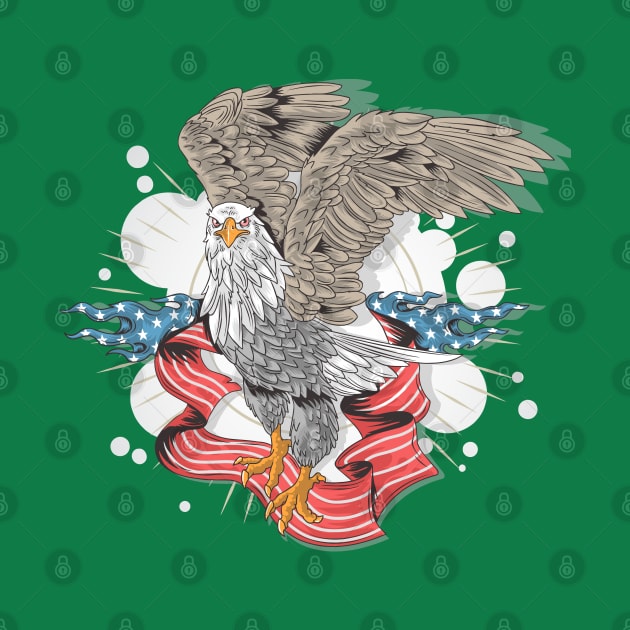 Usa Flag Eagle by Mako Design 