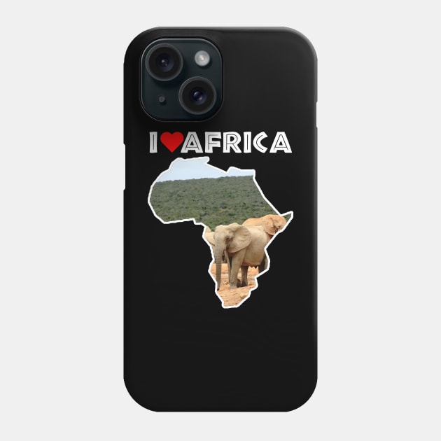 I Love Africa Elephant Herd Phone Case by PathblazerStudios