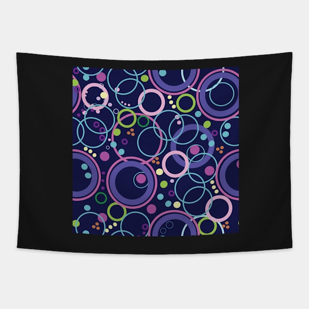 Loopy Bright Circles Tapestry by MegMarchiando