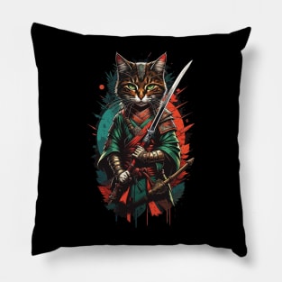 Japanese style cat art Pillow