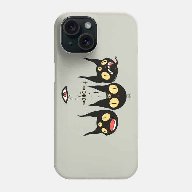 Three Strange Cat Heads. Gothic Dark Art Phone Case by cellsdividing