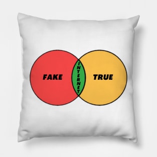 Venn Diagram Fake True Internet Pillow