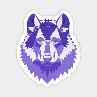 Geometric Purple Wolf Magnet