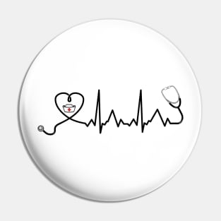 'Nurse Stethoscope Heartbeat' Awesome Nurse Gift Pin