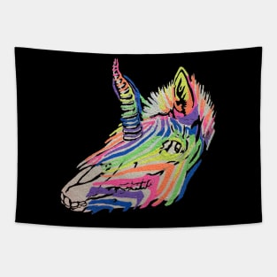 Rainbow Zebra Skull Tapestry