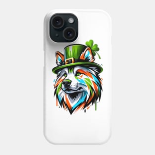 Chinook Dog in Leprechaun Hat for Saint Patrick's Day Phone Case