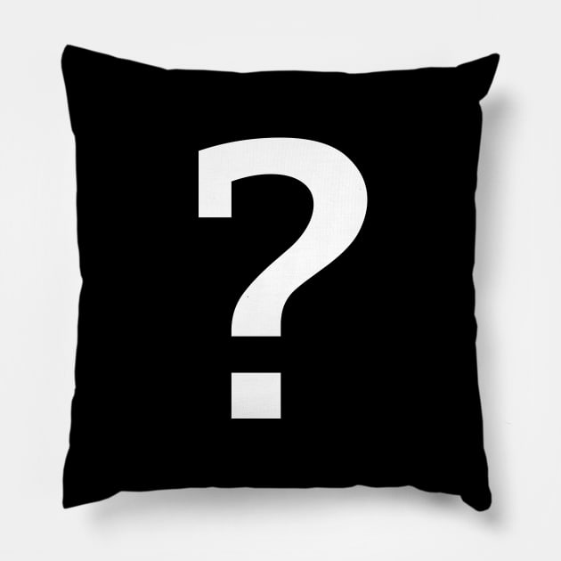 Minimal Typography Question Mark in White Pillow by ellenhenryart