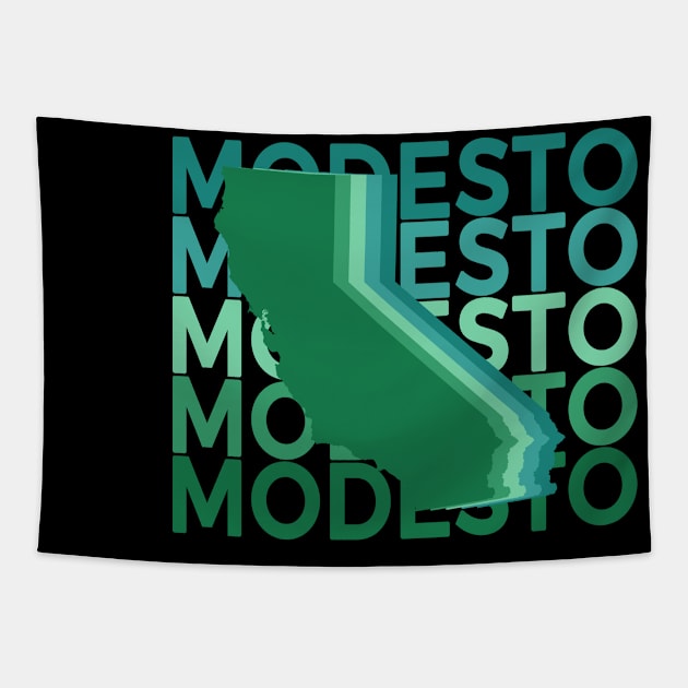 Modesto California Green Repeat Tapestry by easytees