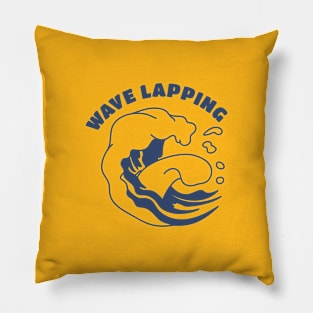 Wave Lapping Badge Design Pillow