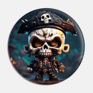 Chibi Style Skull Pirate Pin