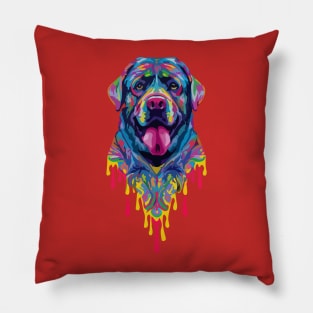 Lab Labrador Retriever Drippy Color Art Pillow