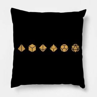 Bronze Polyhedral Dice Set Pillow