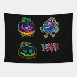 Halloween Purple Zombie Jack O' Lantern Sticker Pack Tapestry