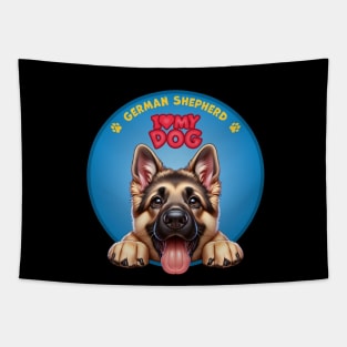 I Love my dog German Shepherd Tapestry