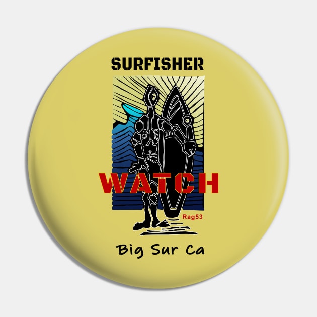 Big Sur California Surf Watch Pin by The Witness